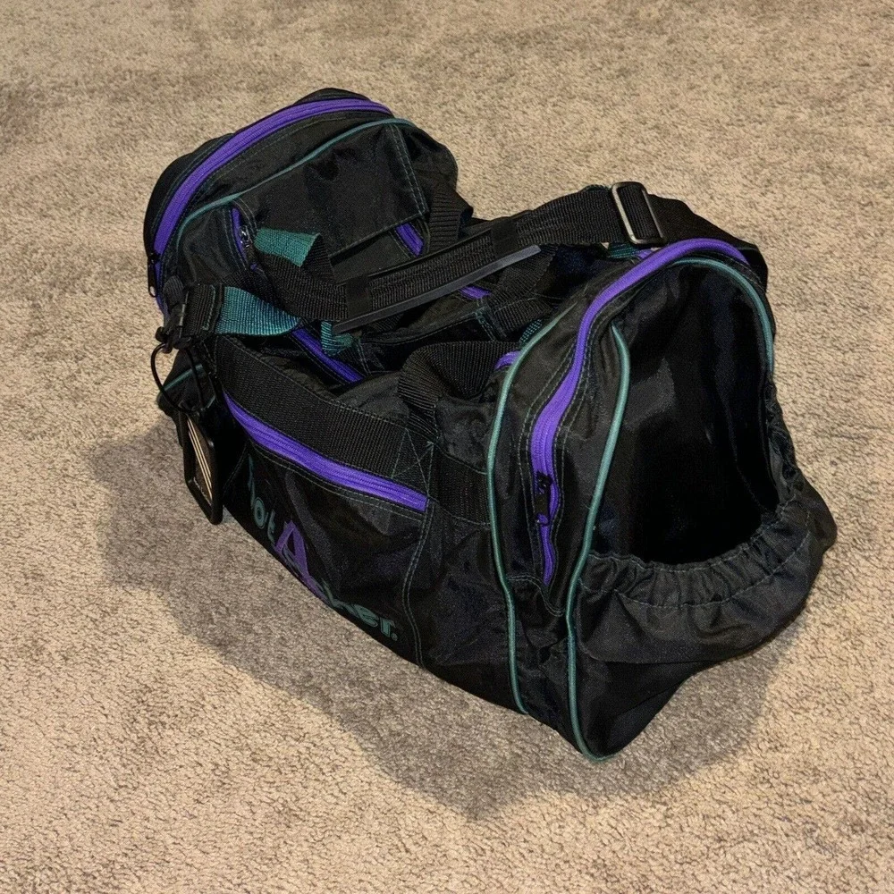 Vintage 90's Foot Locker Class‎ A Sports - Duffle Bag (Black, Purple, Green)